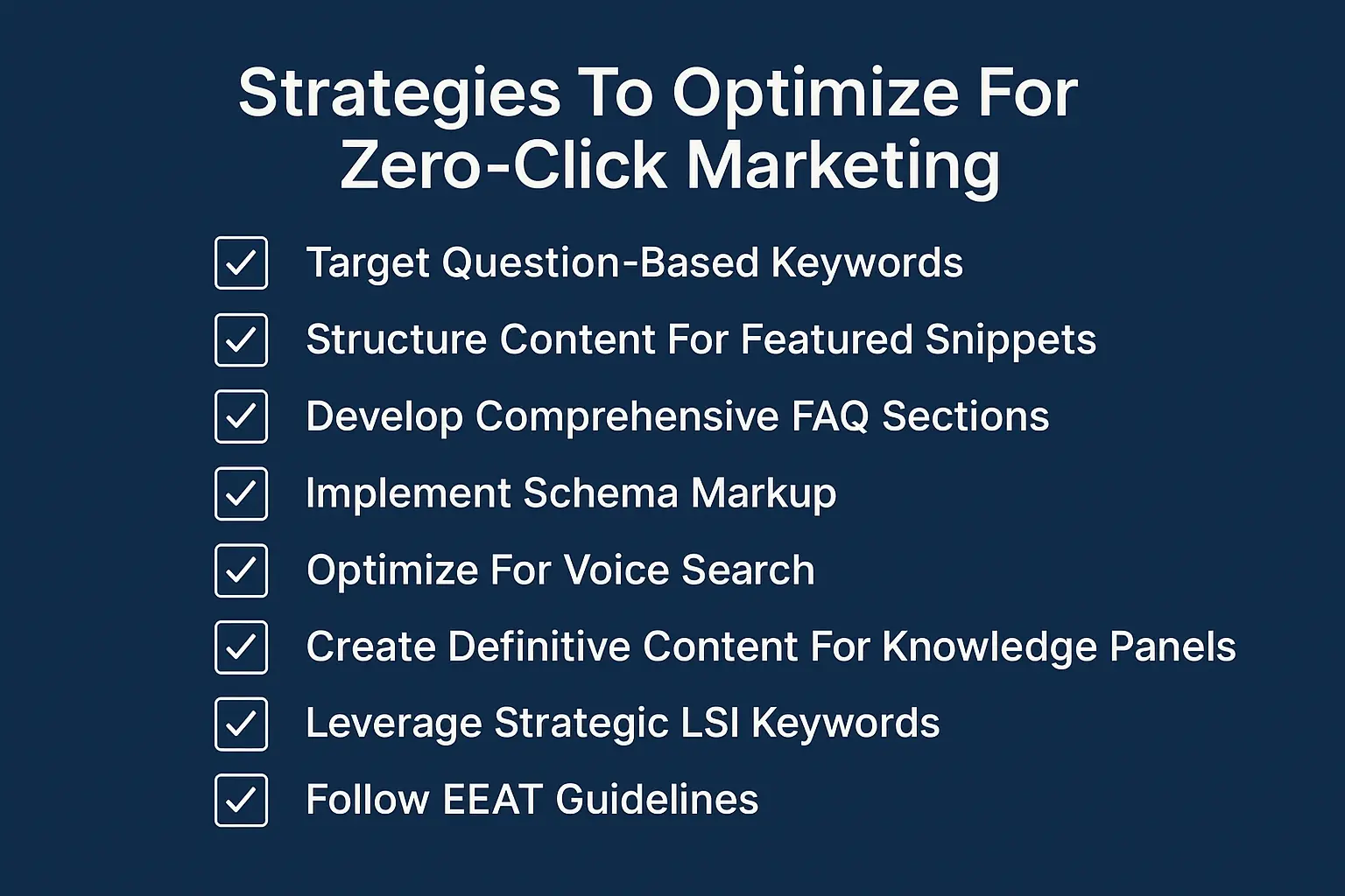 ways of how to optimise zero click infographic