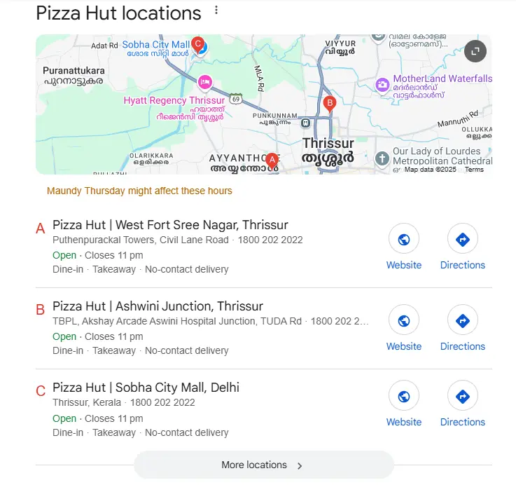 local pack of featured snippet